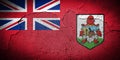 Bermuda flag on cracked wall Royalty Free Stock Photo