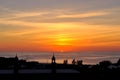 Bermuda harbor silhouette with a beautiful sunset. Royalty Free Stock Photo