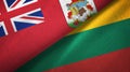 Bermuda and Lithuania two flags textile cloth, fabric texture