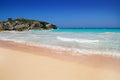 Bermuda`s famous pink sand beach Royalty Free Stock Photo