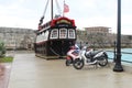 Bermuda ship shaped diner car, with rental motor bikes