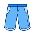 Bermuda shorts line icon.