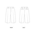 Bermuda shorts, vector. Wide shorts with pockets. Vector shorts template.