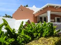 Bermuda Style Home Surrounded by Banana Leaves