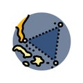 the bermuda triangle unsolved mystery color icon vector illustration Royalty Free Stock Photo