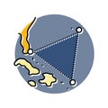 the bermuda triangle unsolved mystery color icon vector illustration Royalty Free Stock Photo
