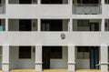 Bermudas shorts  drying under the sun outside HDB public housing, Singapore. Laundry clothes concept Royalty Free Stock Photo