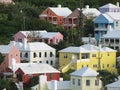 Bermudian pastel color houses Royalty Free Stock Photo