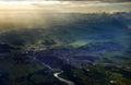 Bern and Alps aerial view