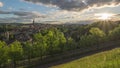 Bern (Berne) Switzerland city skyline sunset time lapse at old town and Aare River