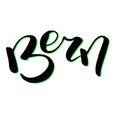 Bern city name handwritten lettering. Switzerland capital city calligraphic vector sign on white background