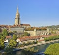 The Bern Minster and river side old city (Berner MÃÂ¼nster) from Bern. Switzerland Royalty Free Stock Photo