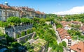 Bern panoramic view with buildings terraced gardens and Minster terrace view in Bern old town Switzerland