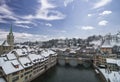 Bern with river Aare in winter, Switzerland