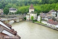 Bern's old town from Nydeggbruecke. Bern's quaint Royalty Free Stock Photo