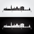 Bern skyline and landmarks silhouette