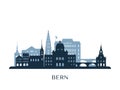 Bern skyline, monochrome silhouette.