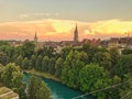 Bern skyline during sunset. Switzerland