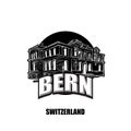 Bern, switzerland, black and white logo Royalty Free Stock Photo