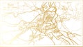 Bern Switzerland City Map in Retro Style in Golden Color. Outline Map