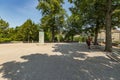 Bern, Switzerland - July 26, 2019: Panoramic view at sunny summer day. Kleine Schanze city Park