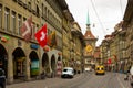 Bern street view overlooking Zytglogge clock tower