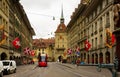 Spitalgasse street with Kafigturm tower, Bern