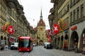 Spitalgasse street with Kafigturm tower, Bern