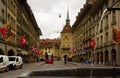 Spitalgasse street with Kafigturm tower, Bern