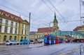 The glass roof above tram and trolleybus station on Bubenbergplatz, on March 31 in Bern, Switzerland Royalty Free Stock Photo