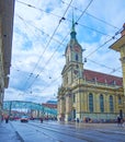 Historical Heiliggeistkirche church on Spitalgasse street in Innere Neustadt district in Bern, Switzerland