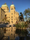 Small statue with fountain Royalty Free Stock Photo