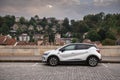 Renault Captur small SUV grey color car parked on a side road. Royalty Free Stock Photo