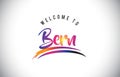 Bern Welcome To Message in Purple Vibrant Modern Colors.