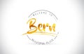 Bern Welcome To Word Text with Handwritten Font and Golden Texture Design.