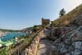 Bernabo Grillo Tower. Ruins of the Genoese fortress Chembalo in Crimea