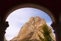 Arch and monolith in PeÃÂ±a de  Bernal queretaro mexico V Royalty Free Stock Photo
