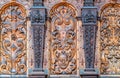 Bernardine church interior. Sacristy. Closeup of  Wood Carvings Royalty Free Stock Photo