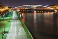 Bernatka footbridge over Vistula river in the night Royalty Free Stock Photo