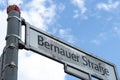 Bernauer Strasse street name sign in Berlin, Germany