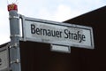 Bernauer Strasse street name sign in Berlin, Germany