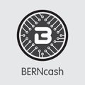 Berncash Crypto Currency Coin. Vector Icon of BERN.