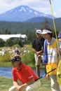 Bernhard Langer eyes a putt