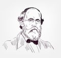 Bernhard Riemann vector sketch portrait famous