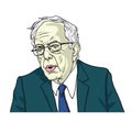 Bernie Sanders Portrait Cartoon Caricature. Vector Illustration. July 24, 2017