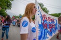 Bernie Supporters at Warren VT 4th of July Parade Royalty Free Stock Photo