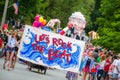 Bernie Supporters at Warren VT 4th of July Parade Royalty Free Stock Photo