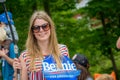 Bernie Supporters at Warren VT 4th of July Parade Royalty Free Stock Photo