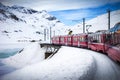 Bernina Express, railway between Italy and Switzerland Royalty Free Stock Photo