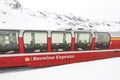 Bernina Express Red Train Pass in the Snow